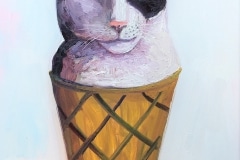 John Kilduff Cat Ice Cream 48x24in